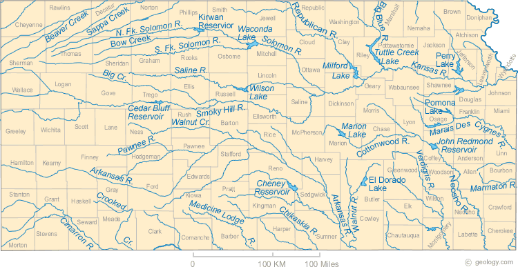 Kansas Rivers Map