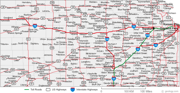 Map of Kansas Cities