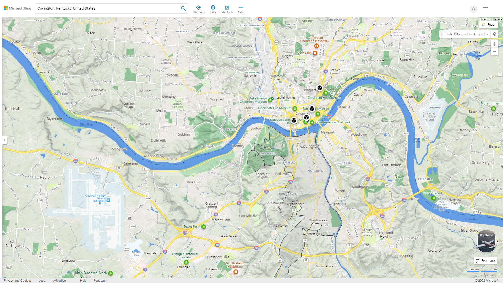 Covington Kentucky Detailed Map