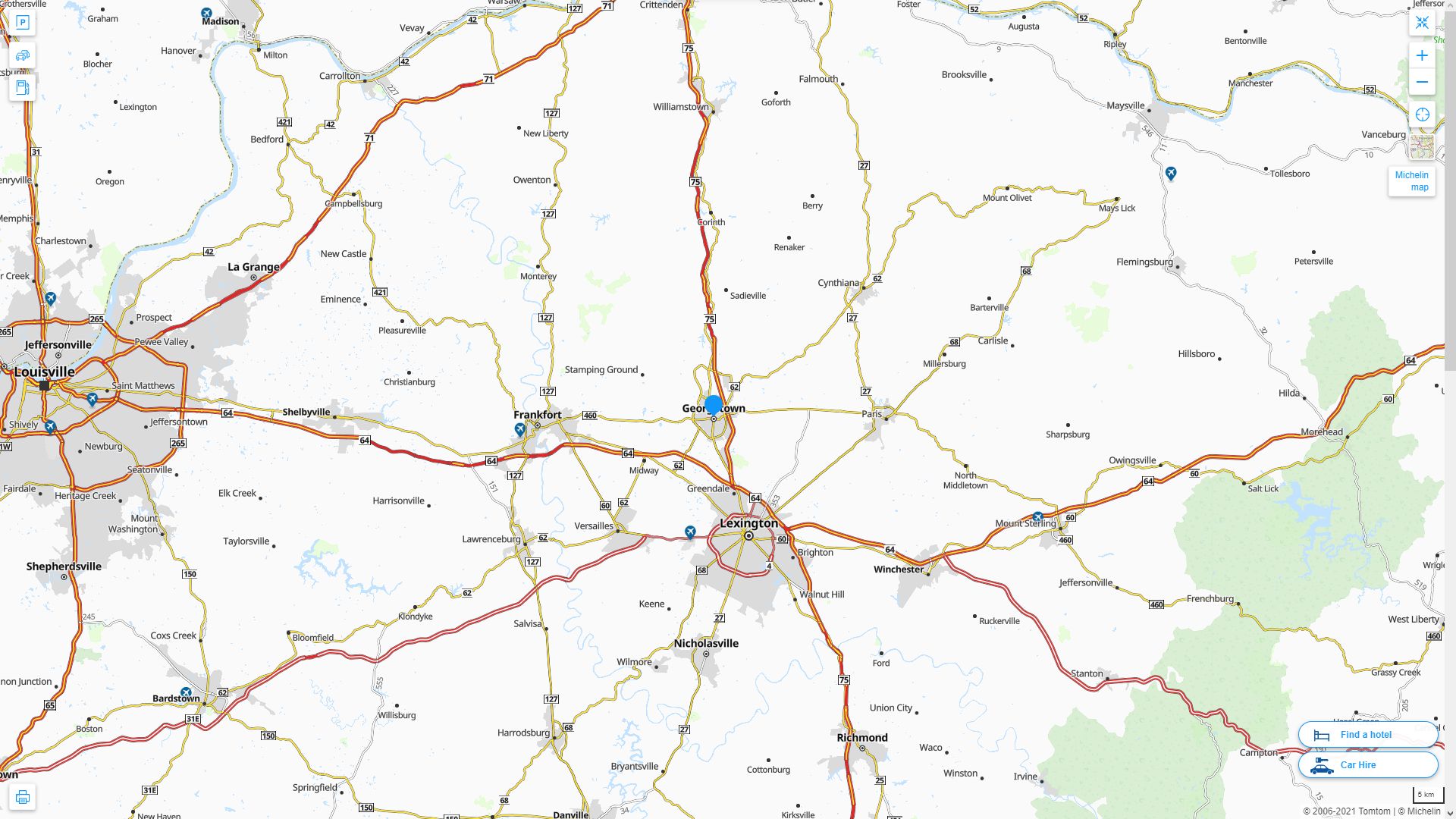 Georgetown, Kentucky Map