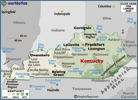 Kentucky state map