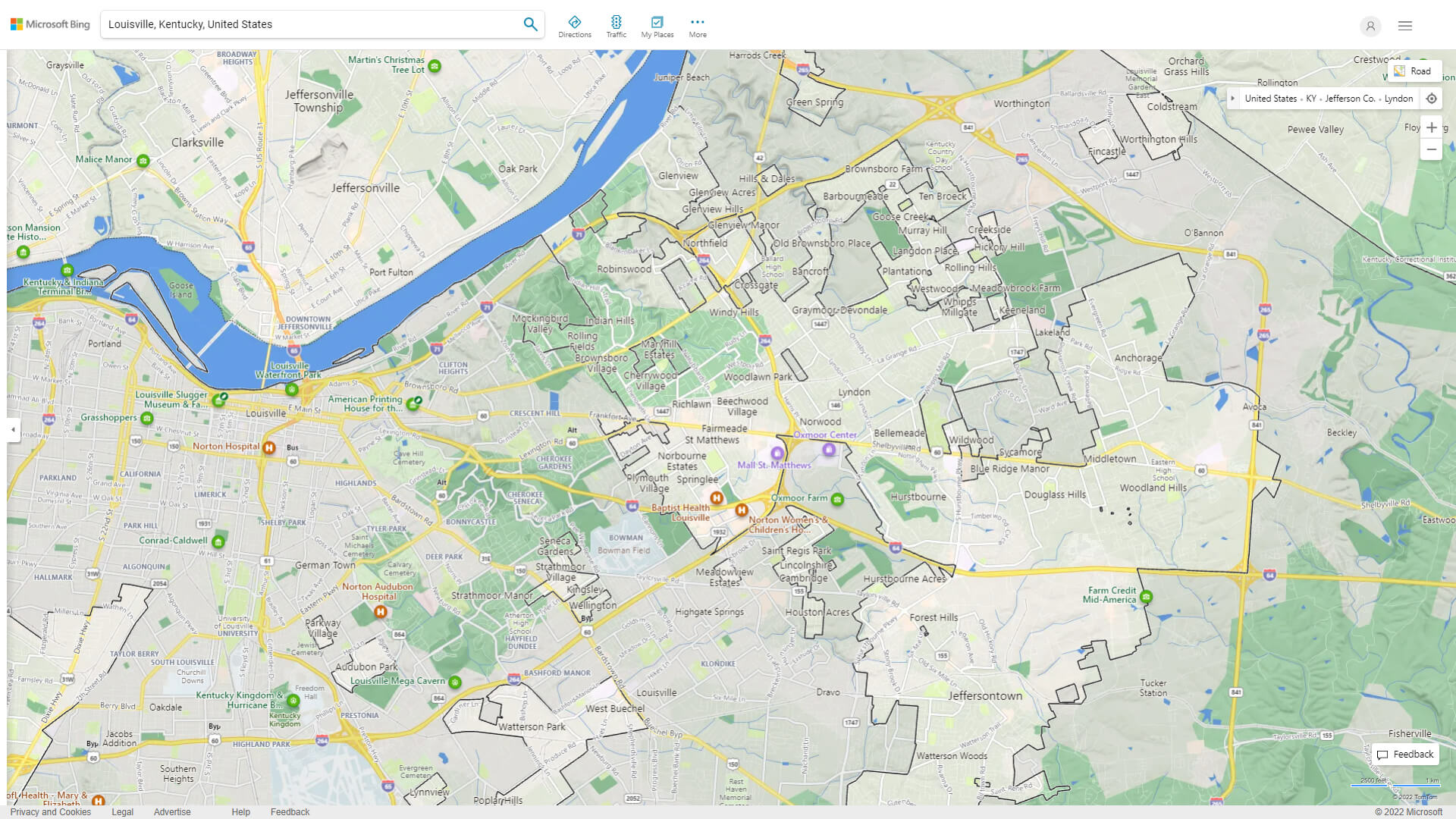 Large Map Of Louisville Ky Louisville, Kentucky Map