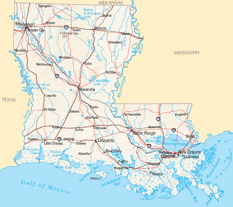 Louisiana Reference Map