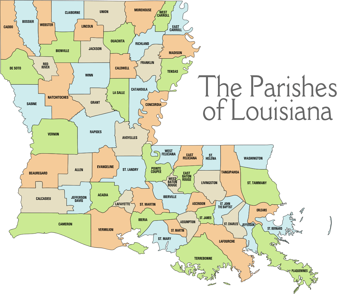 Louisiana County Map