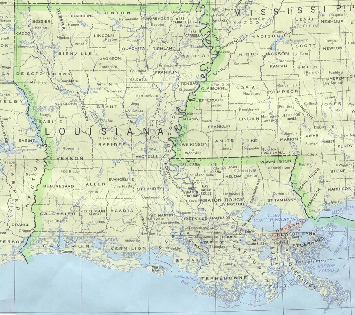 Louisiana Historical Map