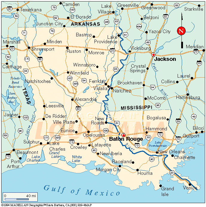 Louisiana Map USA