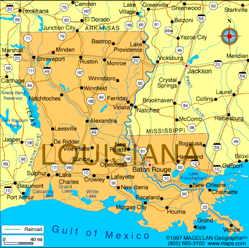 Louisiana State Map