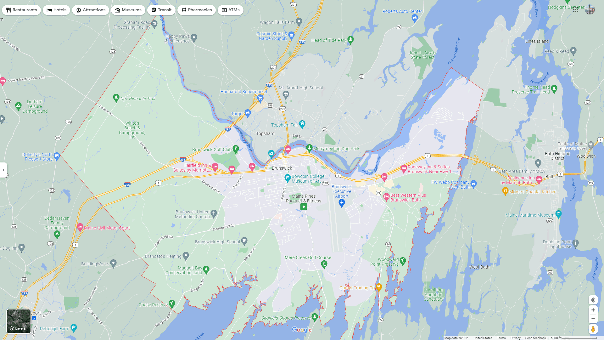 Brunswick, Maine Map