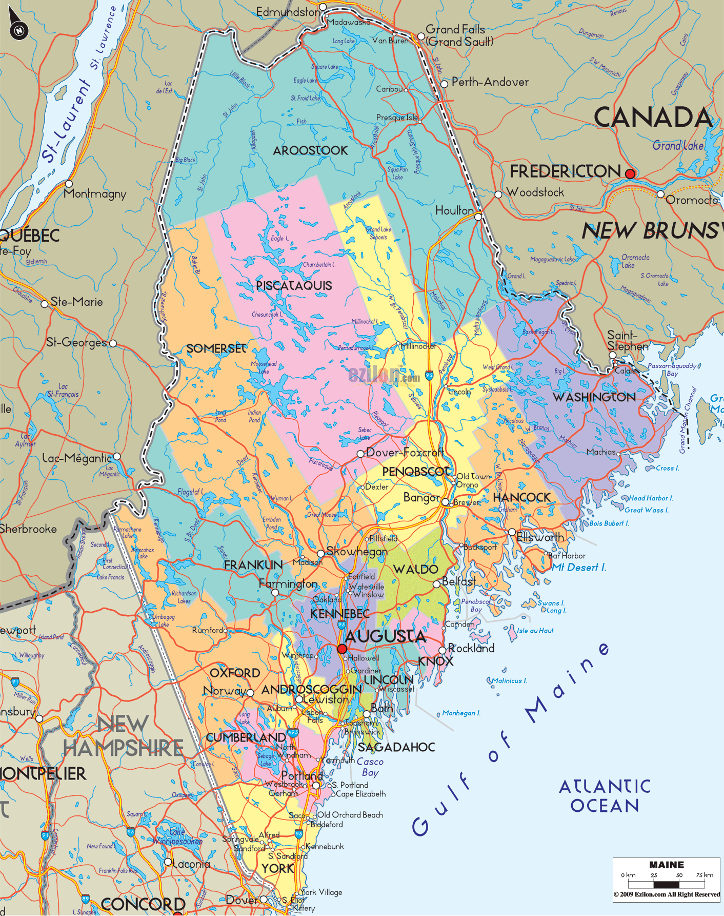 Maine Counties Map