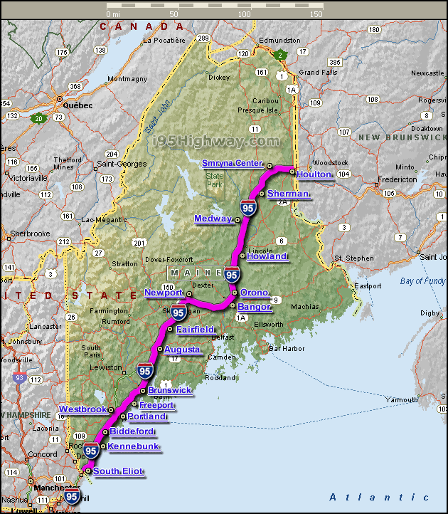Maine Map InterState 95