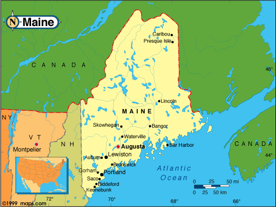 Maine Map USA