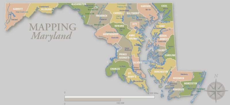 Maryland Counties Map