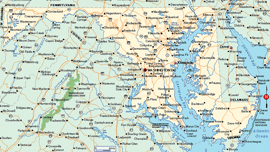 Pomfret Maryland Map, United States