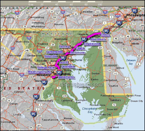 Maryland Map Interstate 95