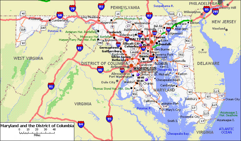 maryland travel map