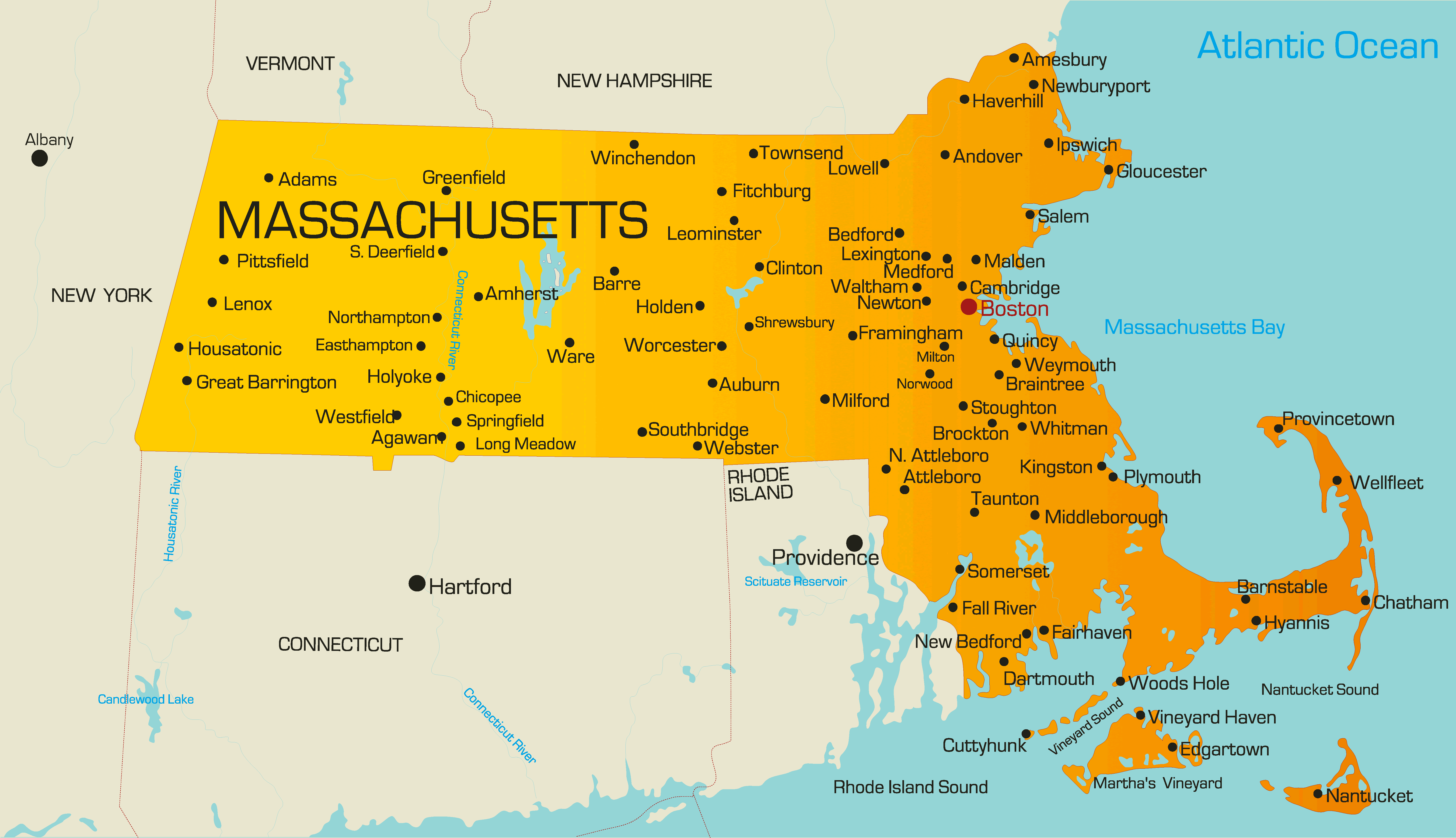 Color Map Of Massachusetts 