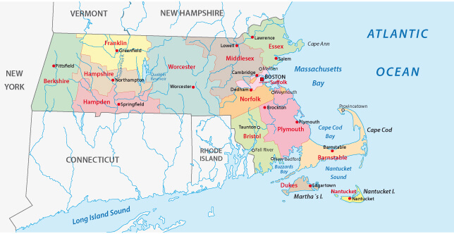 Massachusets Administrative Map