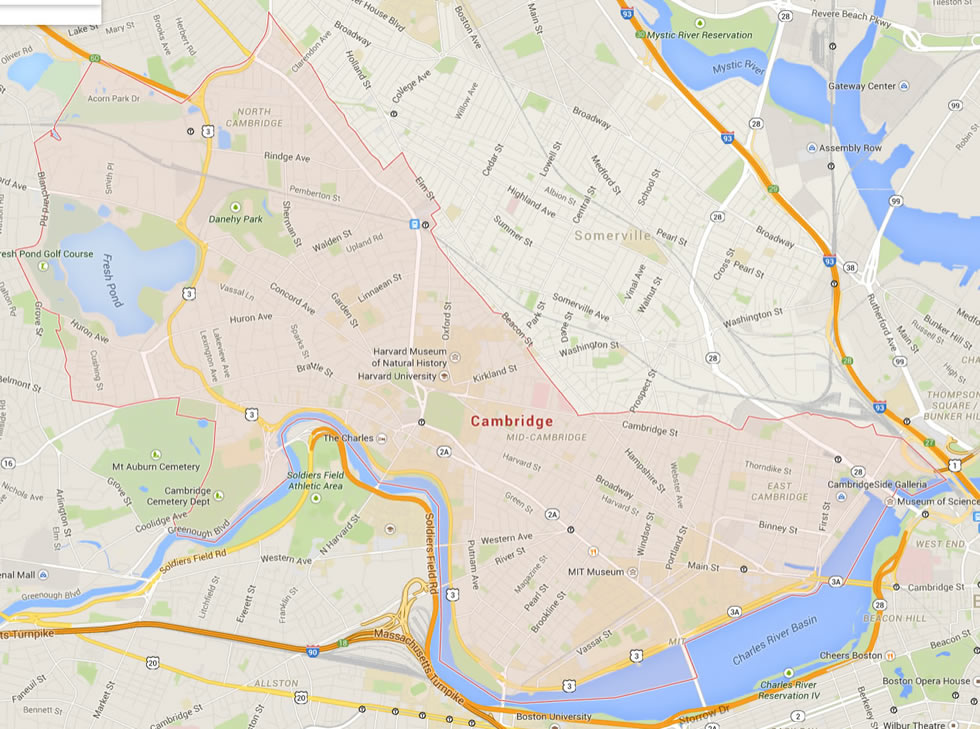 Cambridge Massachusetts Map