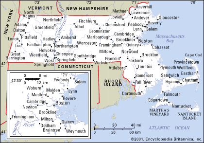 Cities Map of Massachusetts