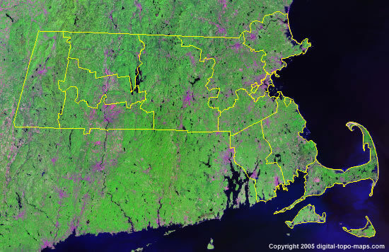 Map of Massachusetts United States