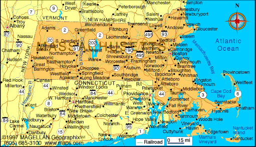Massachusetts Map United States