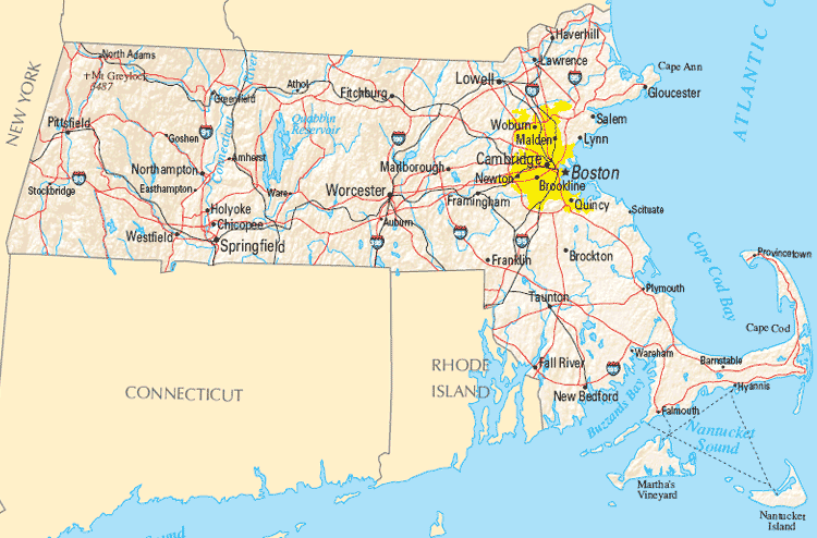 Massachusetts Political Map