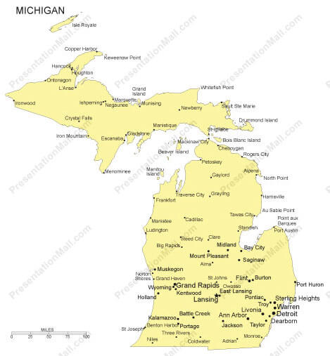 Michigan Cities Map