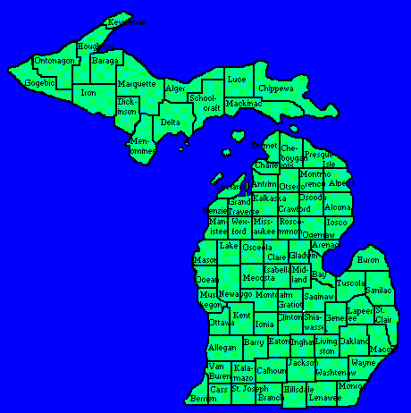Road Map of Michigan