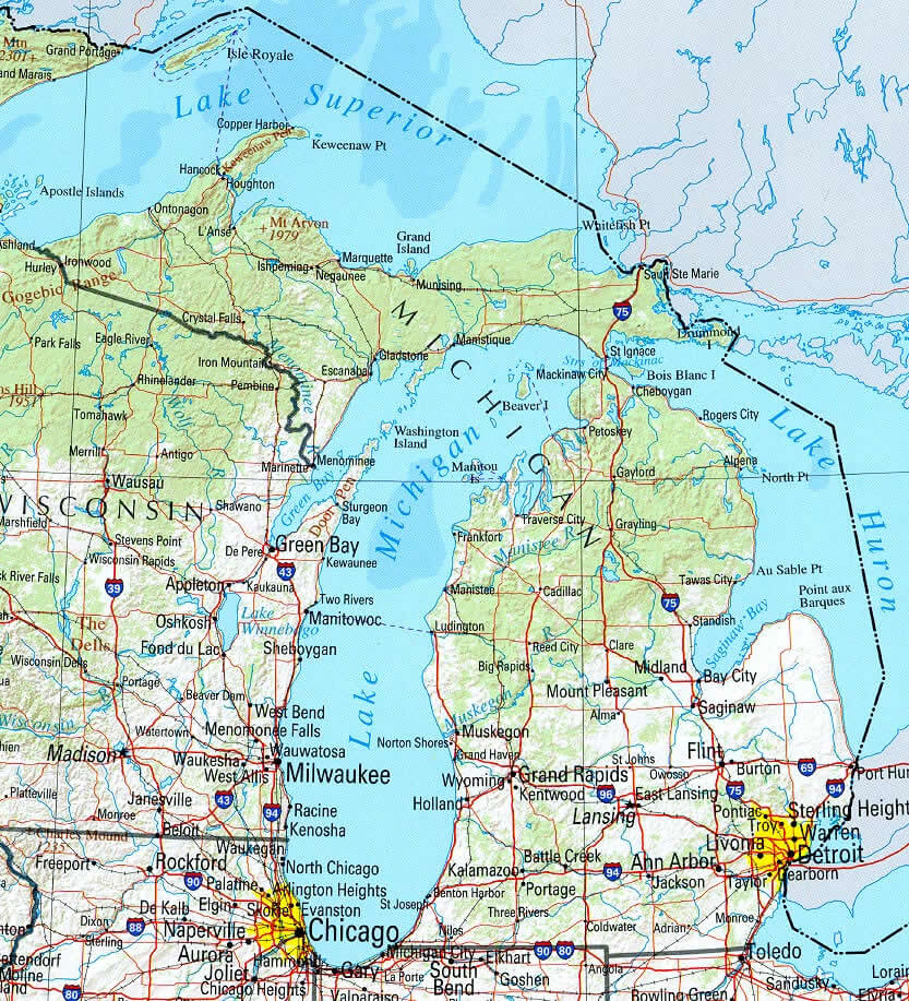 Michigan State Map USA