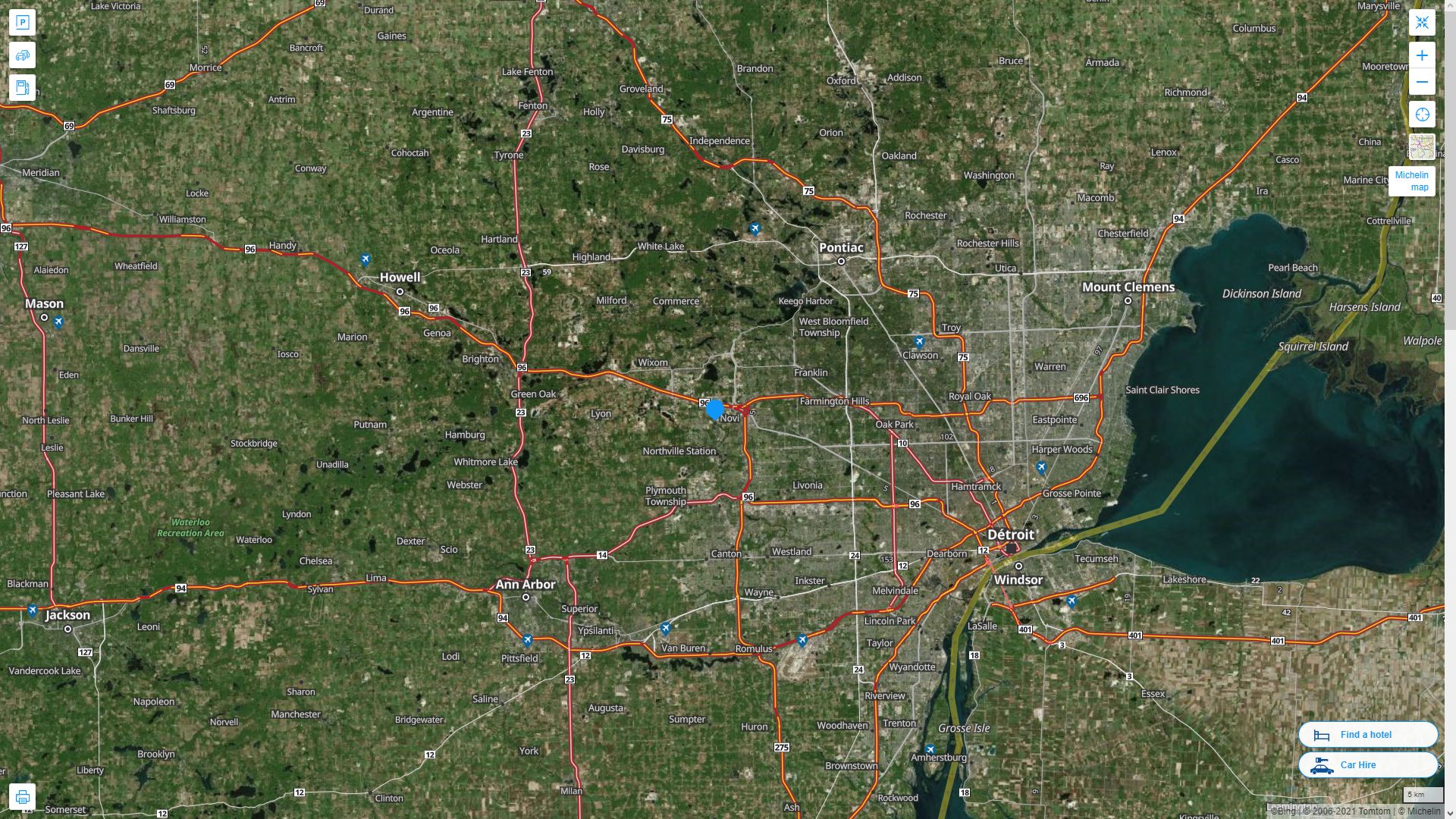 Novi, Michigan Map