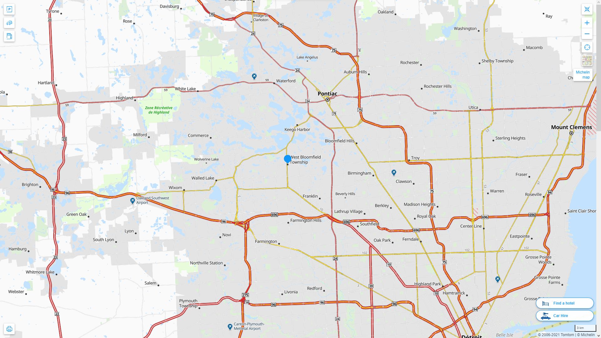 West Bloomfield Township Michigan Map