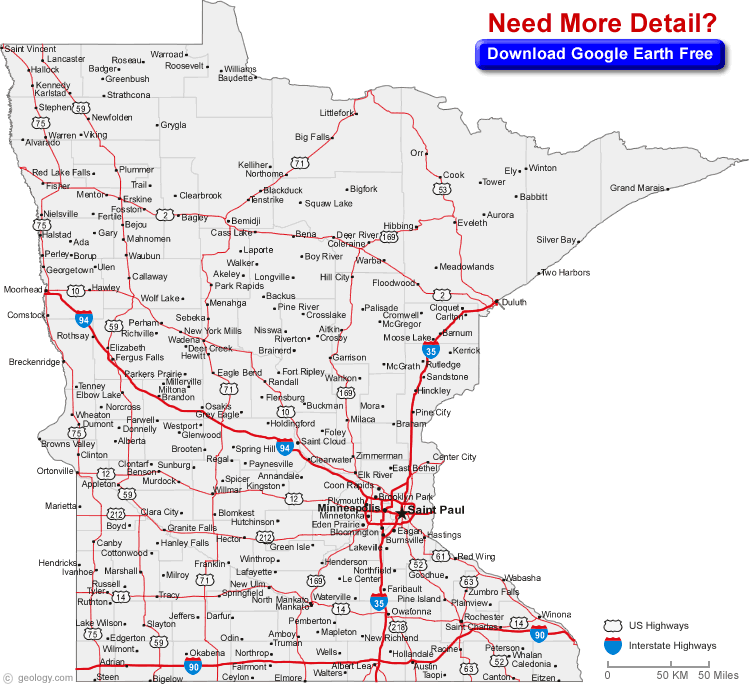 Map of Minnesota Cities