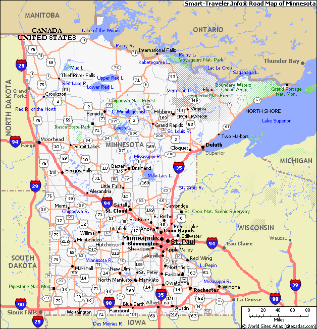 Map of Minnesota minneapolis