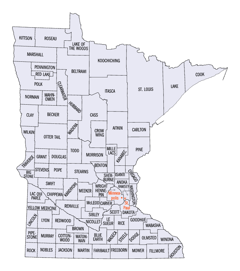 Minnesota counties map