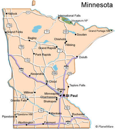 Minnesota State Political Map