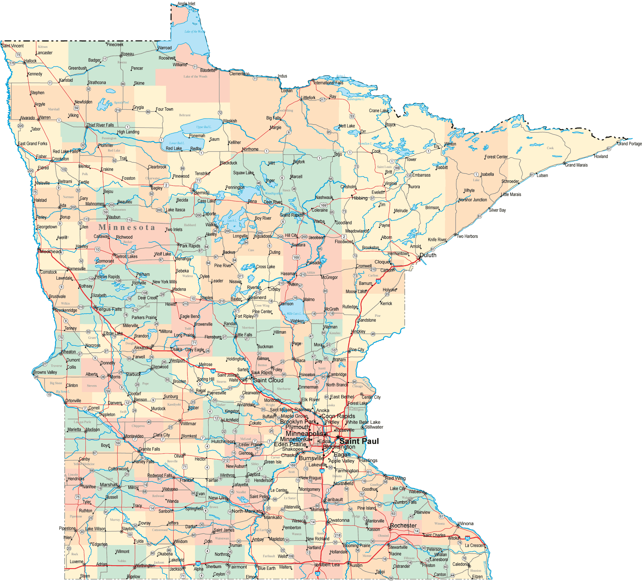 Minnesota Direction Map