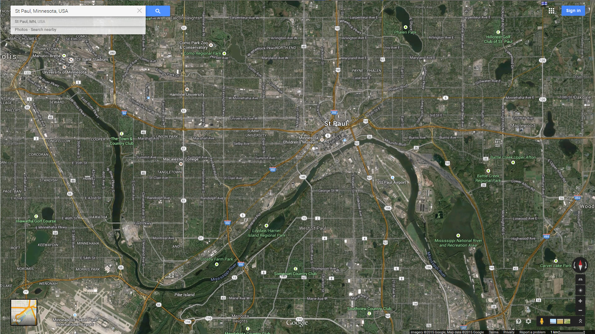 Saint Paul, Minnesota map with satellite view