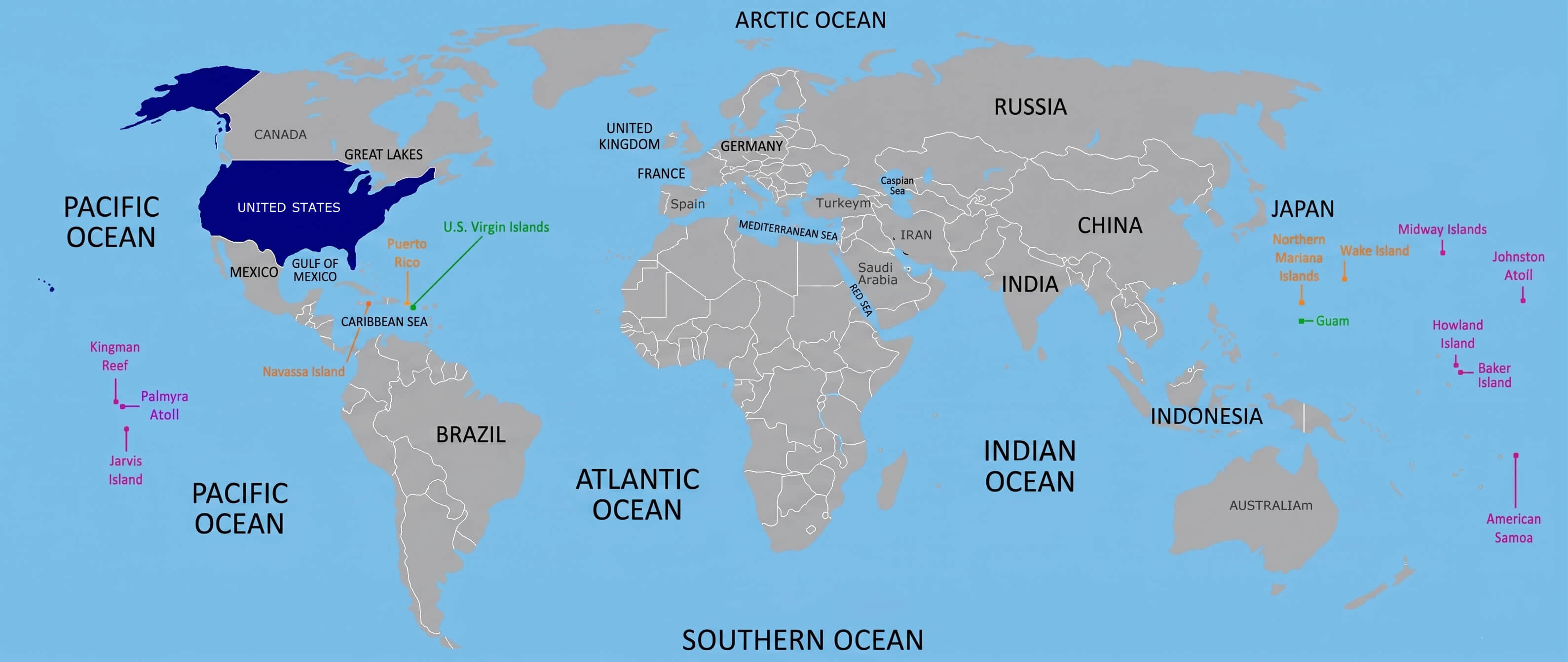 United States insular territories map