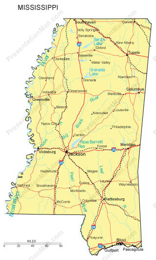 Mississippi Map Jackson