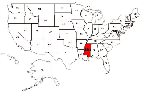 Mississippi usa map