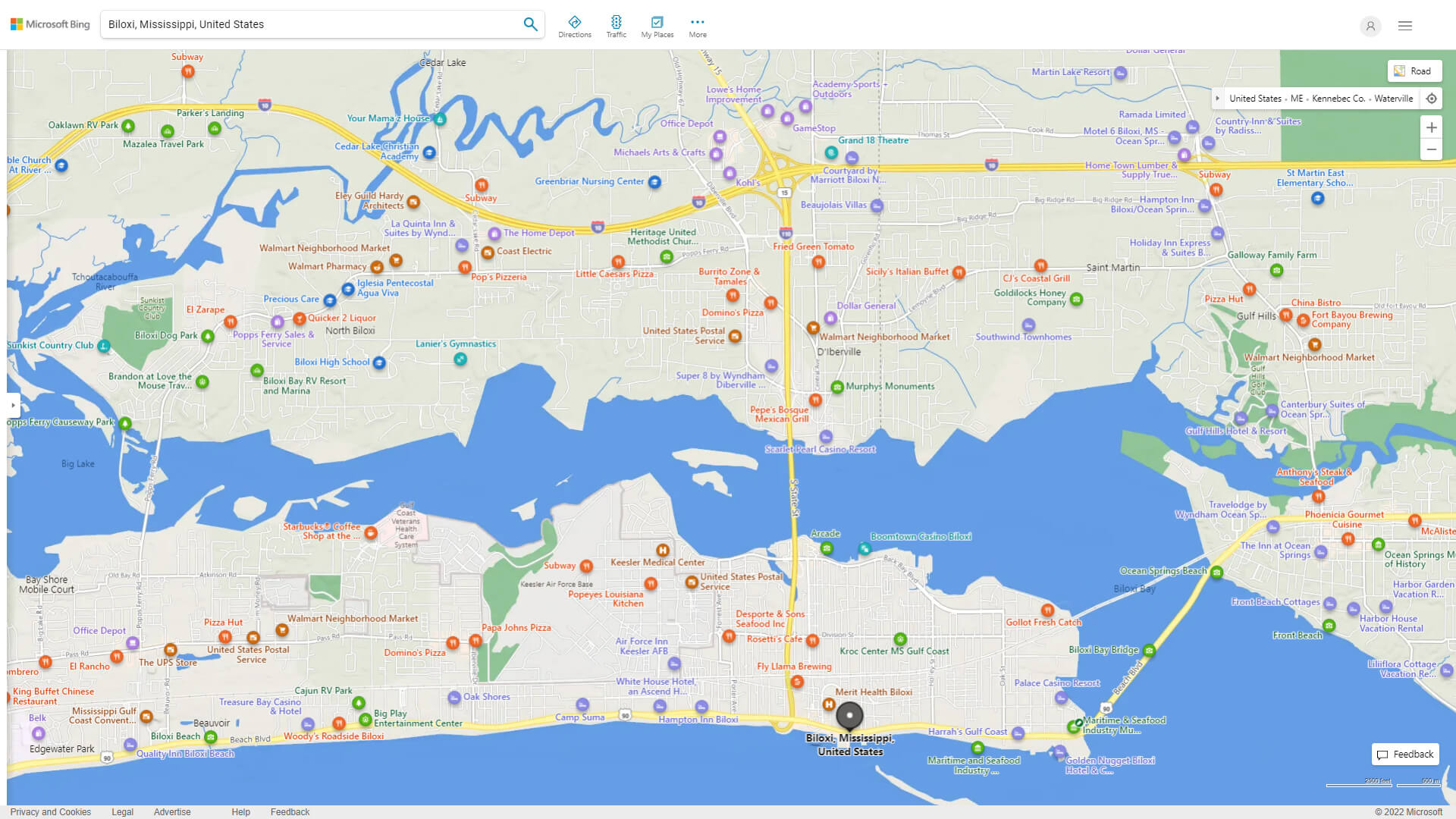 Biloxi Mississippi Map United - Biloxi%20Detailed%20Map
