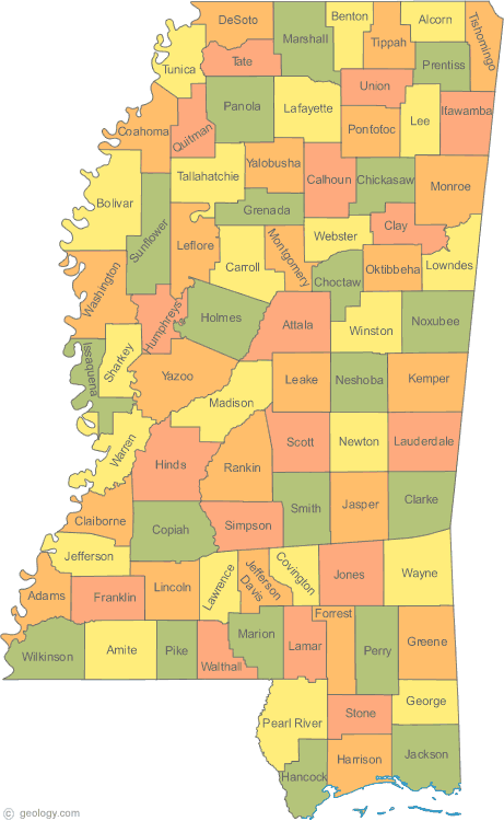 Map of Mississippi