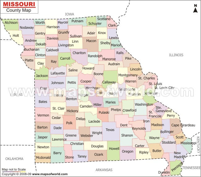 Missouri County Map US