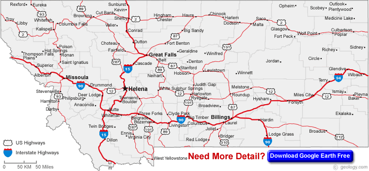 Montana Highways Map