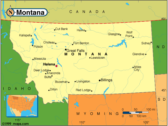 Montana Political Map