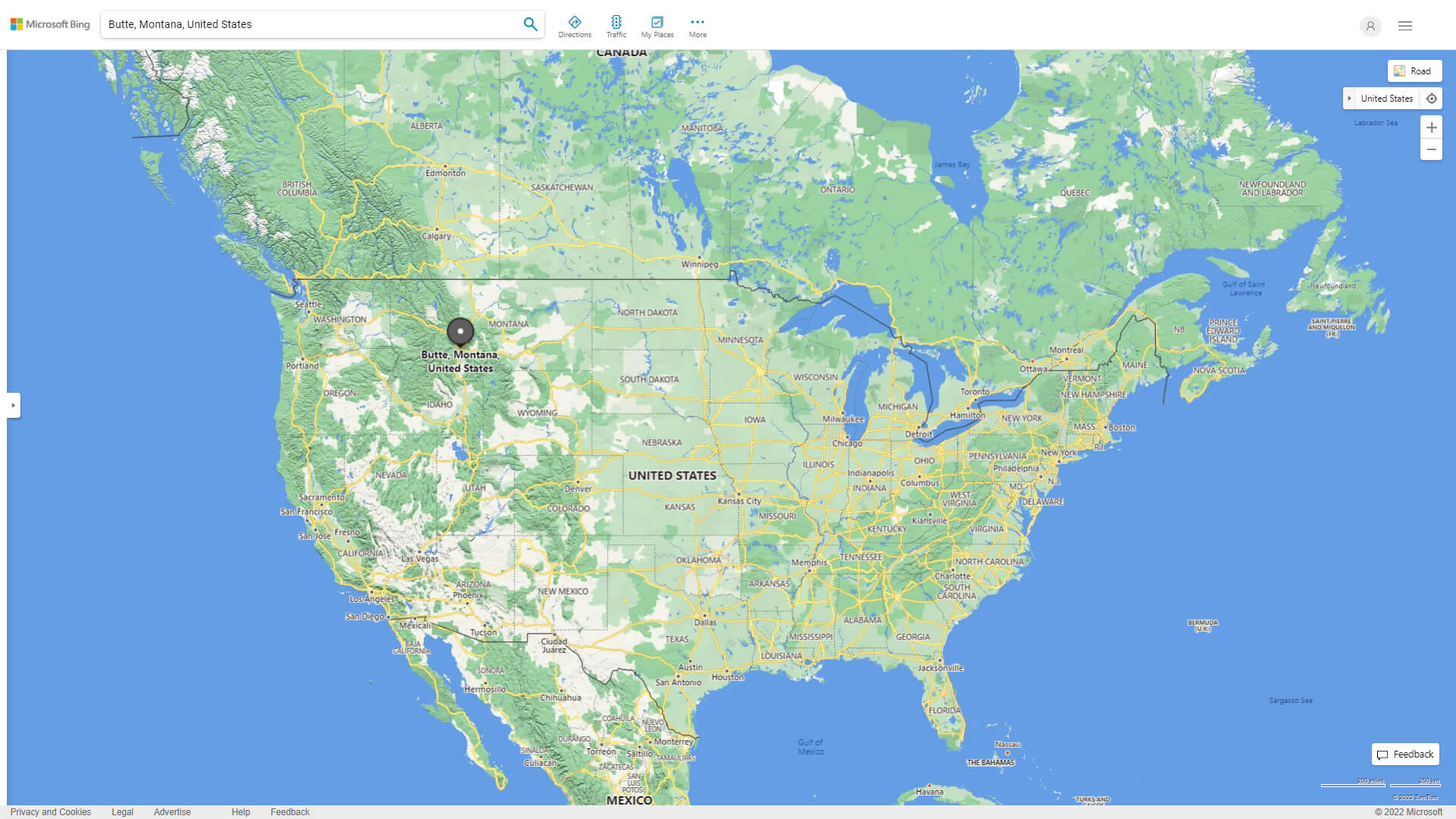 Butte Silver Bow, Montana Map