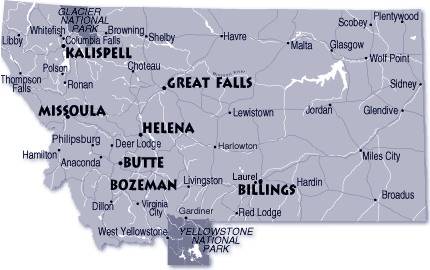 Montana Cities Map