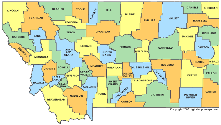 Montana county Map