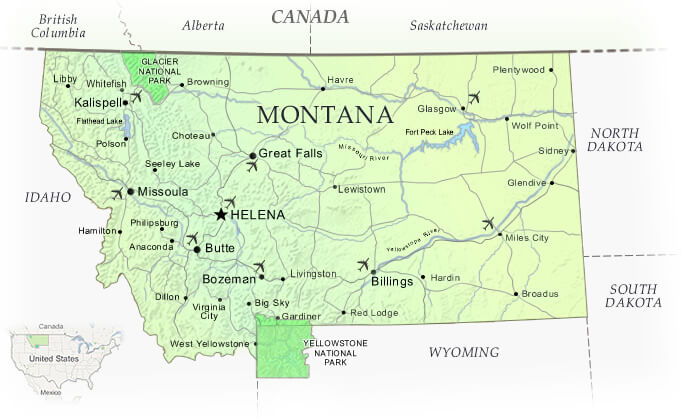 Montana National Park Map