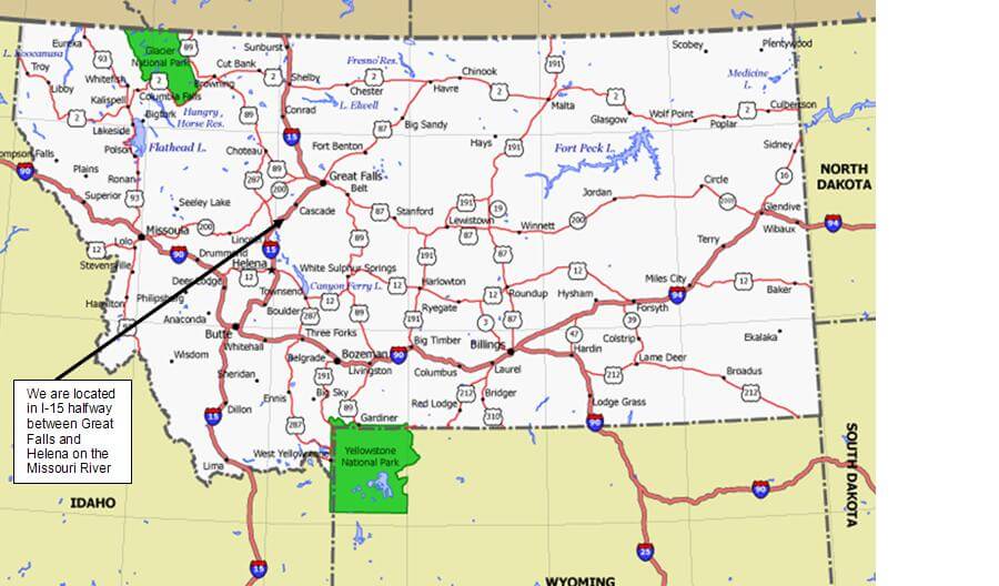 Montana Route Map